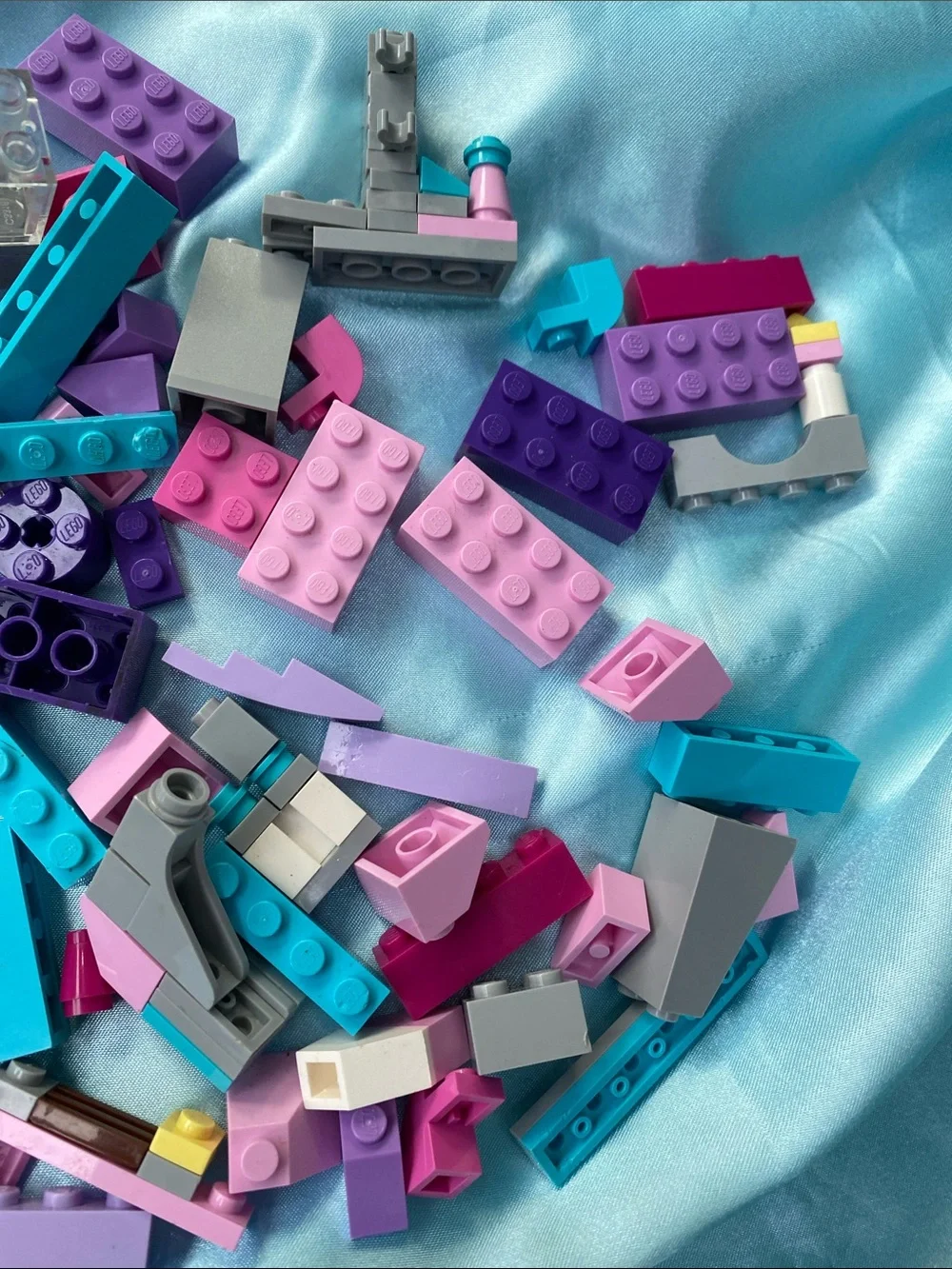 Legos bricks bundle pink purple turquoise gray